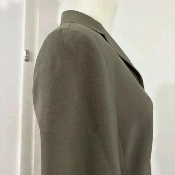 Ann Taylor Loft Stretch Women’s Wool Blend Blazer Jacket Green Gray Lined Career - Picture 12 of 13